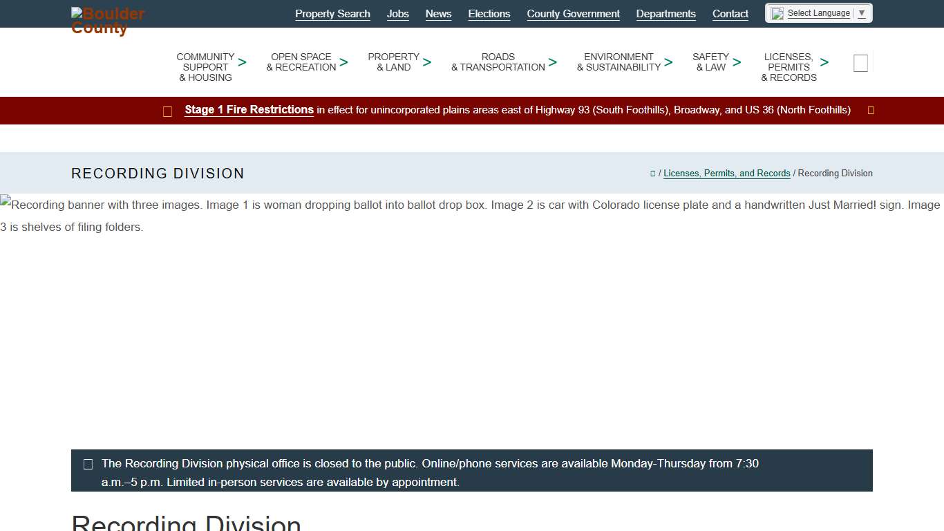 Recording Division - Boulder County